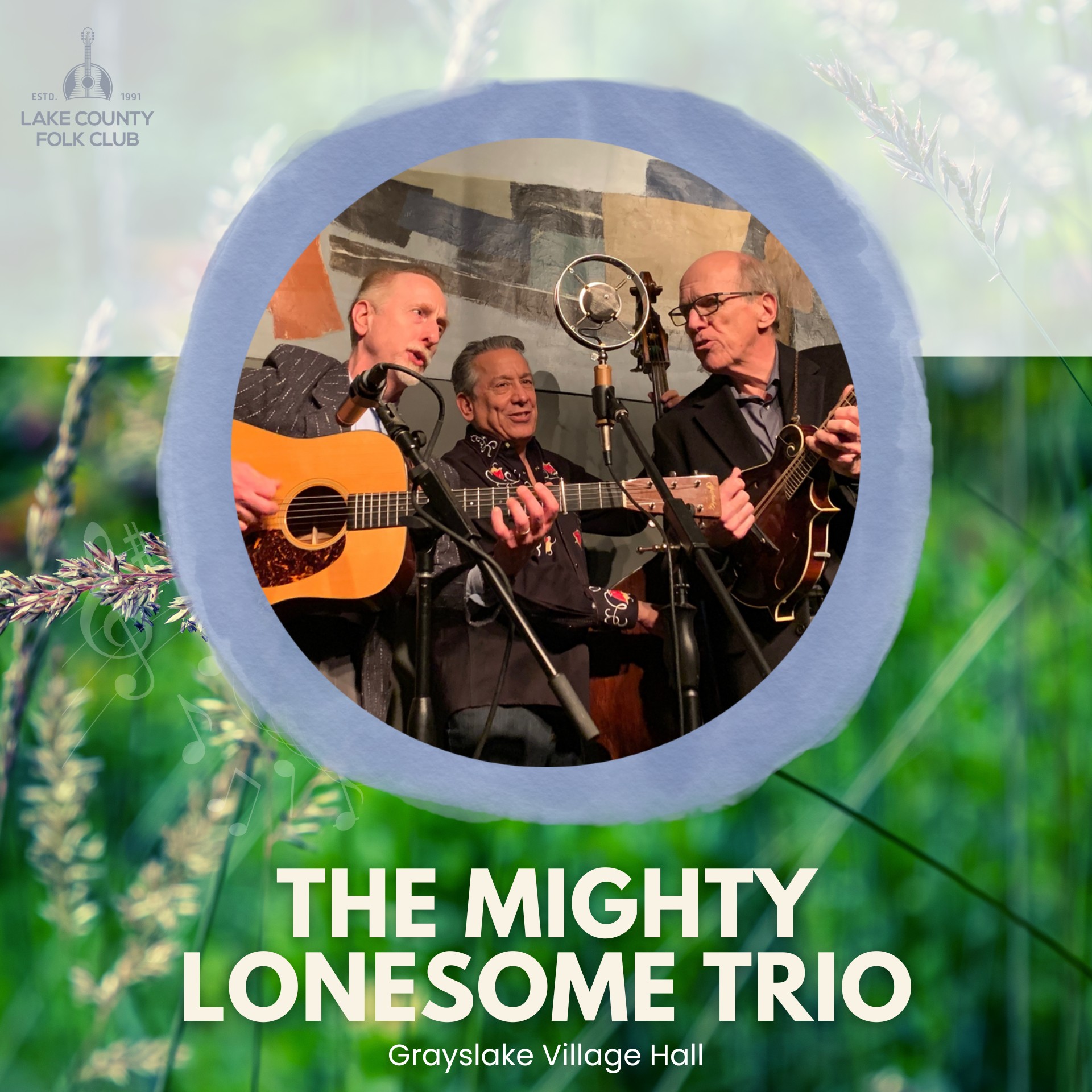 The Mighty Lonesome Trio in Concert at The Lake County Folk Club